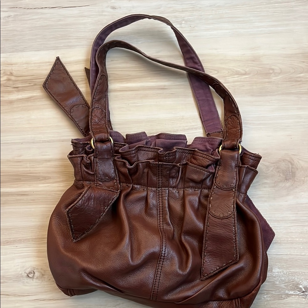 Lucky Brand Brown Shoulder Bag with Slouchy Design